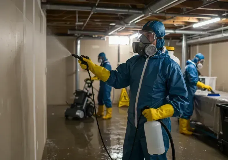 Basement Sanitization and Antimicrobial Treatment process in North Lakeville, MA